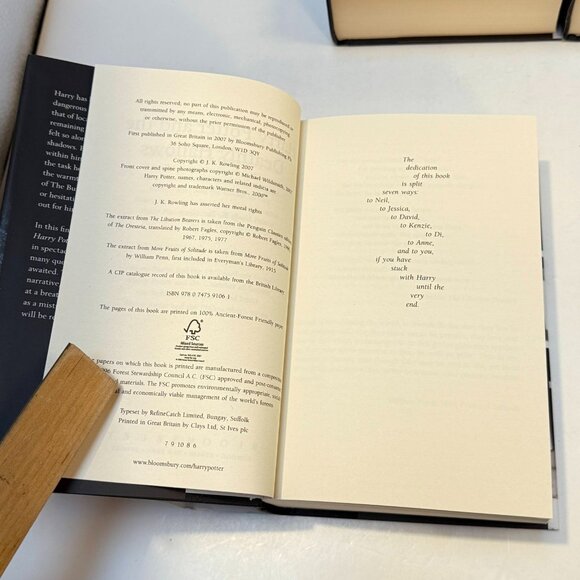 Harry Potter J.K. Rowling 7 Book Set Adult Black Cover UK Bloomsbury Unread - Picture 10 of 16